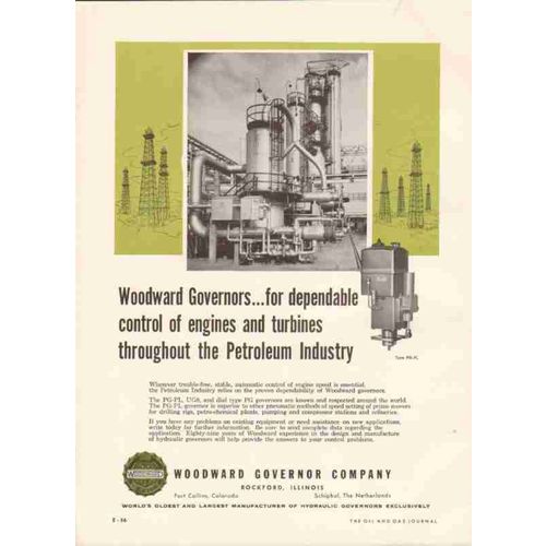 woodward governor company 1959 pump drilling engine control vintage ad
