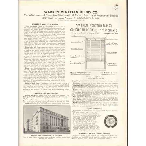 warren venetian blind company 1938 manufacturer shades vintage catalog