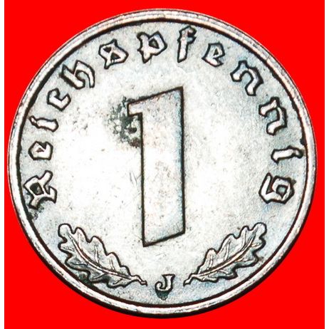 SWASTIKA: GERMANY ★ 1 PFENNIG 1938J! LOW START ★ NO RESERVE!