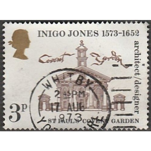 1973 400th Birth Anniversary of Inigo Jones. 3p.St Pauls, Covent Garden, F/used