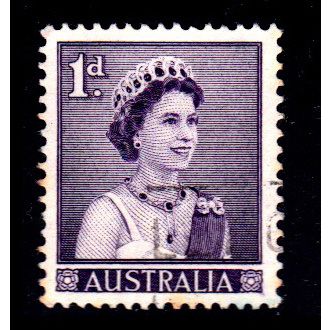 Australia 1959 QE II 1d Used Stamp.