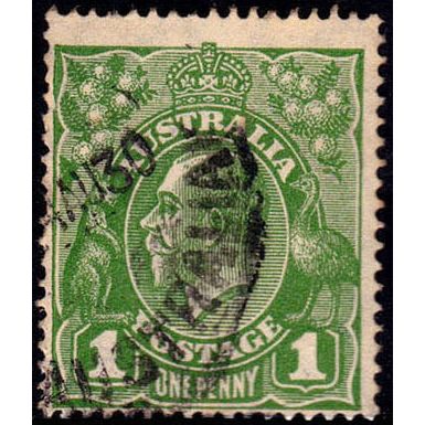 Australia 1926 King George V 1d Used Stamp SM Wmk. 14.25x14p.
