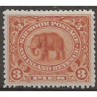 Sirmoor (IFS) 1894 SG22 3p Orange-Brown Mounted Mint .