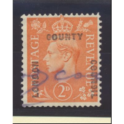 Great Britain Stamp Scott #238, Used, Overprinted "LONDON COUNTY COUNCIL"