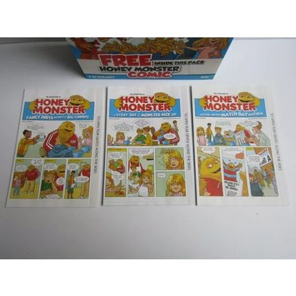 Quaker - Sugar Puffs 2009 Cereal Box Honey Monster Comics Set of 3
