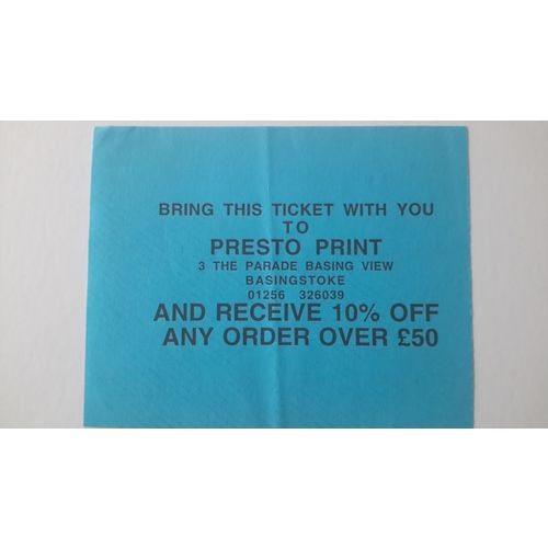 Basingstoke Town Football Ticket Stub Non League
