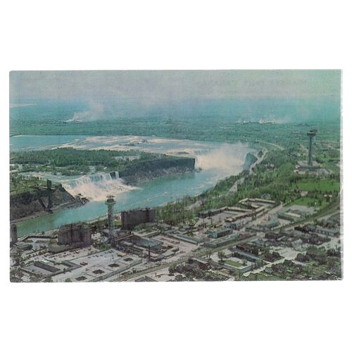 AIRIAL VIEW, HORSESHOE FALLS, NIAGARA FALLS, ONTARIO, CANADA unused postcard A #