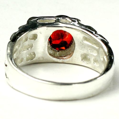 Garnet CZ, 925 Sterling Silver Men's Ring, SR197