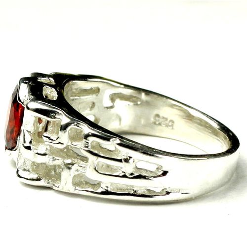 Garnet CZ, 925 Sterling Silver Men's Ring, SR197