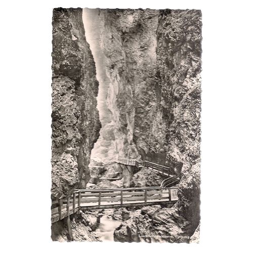 KLAMM EINGANG, LIECHENSTEIN unused vintage postcard gorge entrance