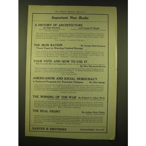 1918 Harper & Brothers Ad - Important new books