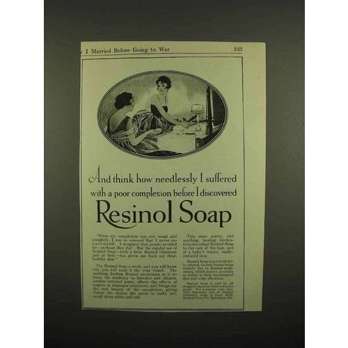 1918 Resinol Soap Ad - How Needlessly I Suffered