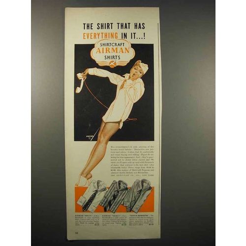 1942 Shirtcraft Airman Shirts Ad - Geoge Petty Pin-up
