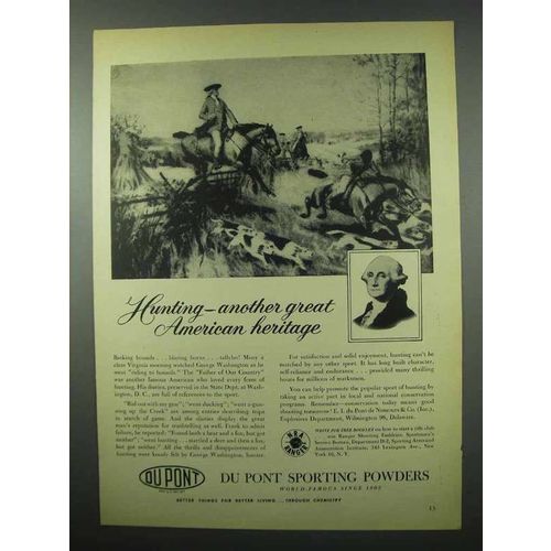 1953 Du Pont Sporting Powders Ad - George Washington