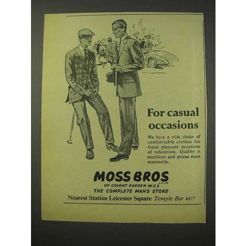 1958 Moss Bros Clothing Ad - For Casual Occasions