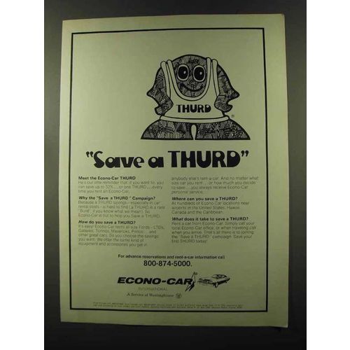 1973 Econo-Car Car Rental Ad - Save a Thurd