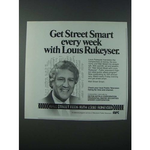 1986 PBS Wall Street Week with Louis Rukeyser Show Ad - Get Street Smart