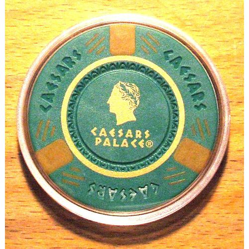 Caesars Palace Poker Chip Golf Ball Marker - Green