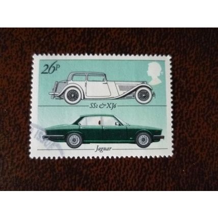 1982 GB British Motor Industry 26p Jaguar XJ6 SS1 used stamp SG1200 cars