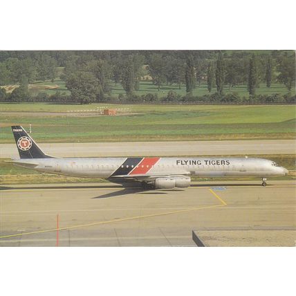 Flying Tigers Douglas DC8 73CF Civil Aviation Postcard (A18941)