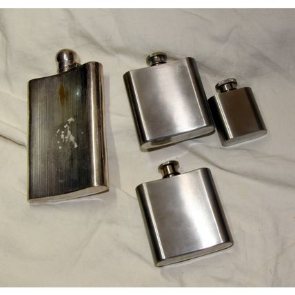 metalware hip flasks mixed lot