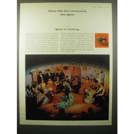 1965 Spanish National Tourist Office Ad - Those who love excitement, love Spain