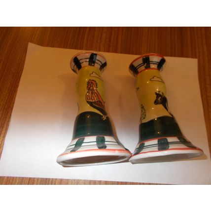 CANDLE HOLDERS CERAMIC FARM YARD THEME (10/01) # #