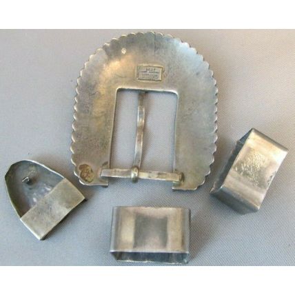 STERLING SILVER Ranger Belt Buckle Set 3/4" belt "MIKE" 42.6g WESTERN COWBOY