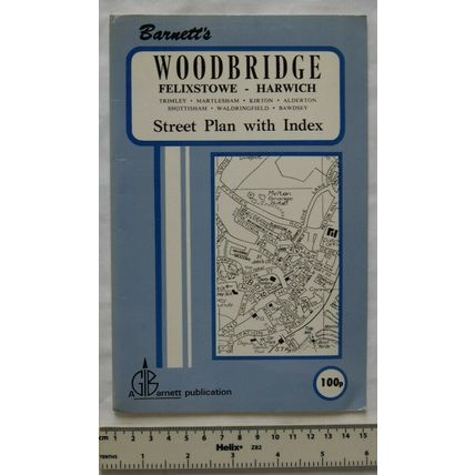 Vintage: Barnett's Street Plan with index, Woodbridge. Felixstowe, Harwich, etc