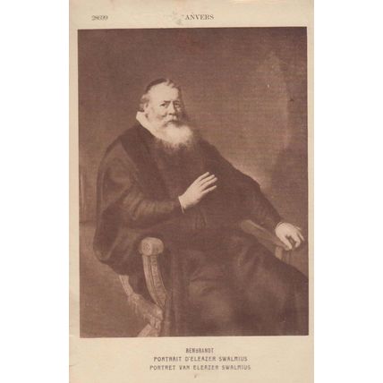 Rembrandt Portrait De Eleazer Swalmius Painting Old Antique Postcard