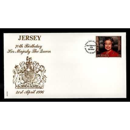 1996 Jersey, 70th Birthday of Queen Elizabeth II, FDC #2