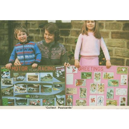 Yorkshire Boy Collecting Grand Prix Motor Racing 1980s Postcard