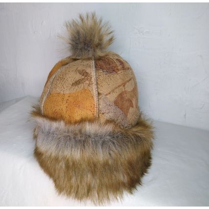 Parkhurst Faux Fur Hat/ Leather Top/Small-Small Med. Very Unique! Fast Ship!