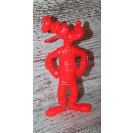 VTG Marx Toys Walt Disney Mickey Mouse Goofy 6” Plastic Figures Red Lot 1971