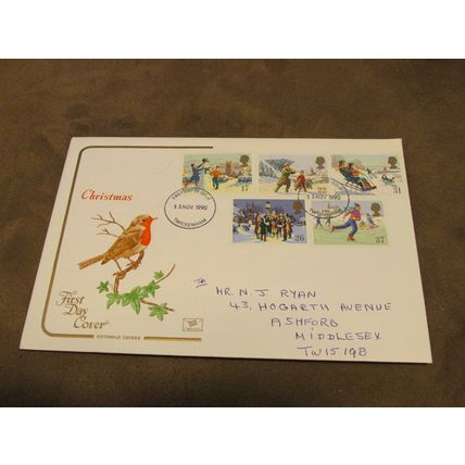 Cotswold 1990 GB FDC Cover - Christmas / Winter scenes