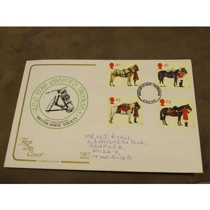 1997 Cotswold GB FDC Cover - All The Queens Horses - British Horse Society