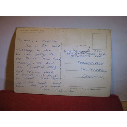 CORFU HOTEL, RODA BEACH, GREECE used postcard #