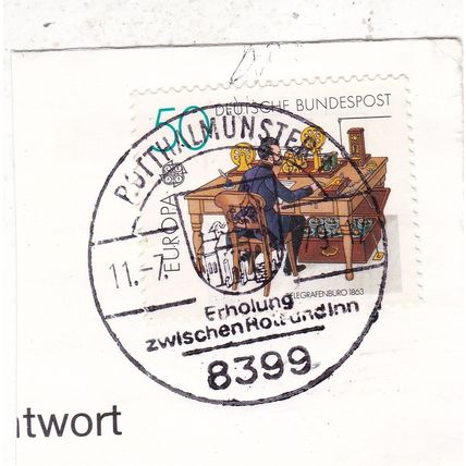 Rotthalmunster special postmark Germany 1979 on Telegraphic Office 50pf VGC