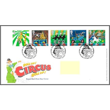 2002 GB FDC - Circus - Typed Address