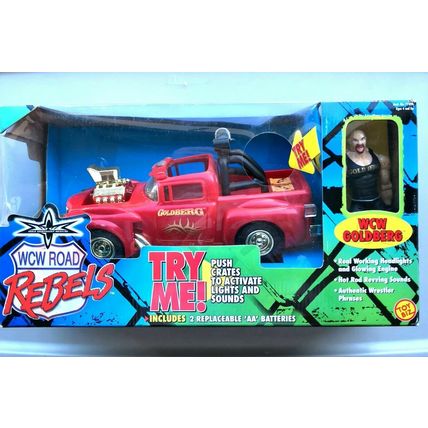 wcw wwe wwf ljn classic superstars road rebels car w/goldberg wrestling figure