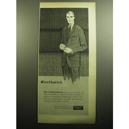 1958 Southwick Suits Ad - New Tropical Rarities