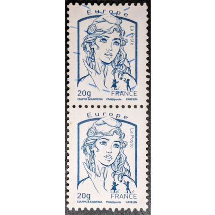 STAMP France SG5391 Pair 2013 20g Europe Marianne Used