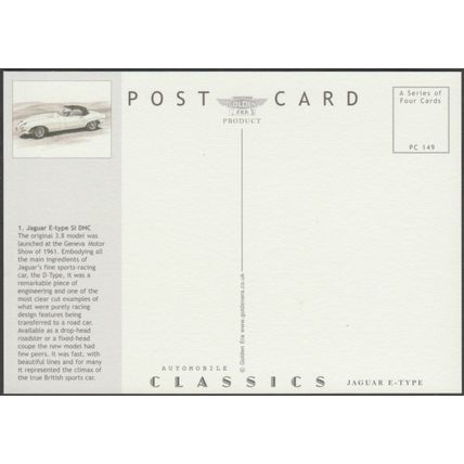Jaguar E-type SI DHC Roadster - Golden Era Postcard