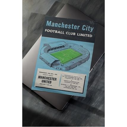 1956 FA Charity Shield Programme Cover A4 Print – Man City vs Man Utd