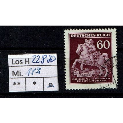 Los H22870: Böhmen & Mähren Mi. 113, gest.