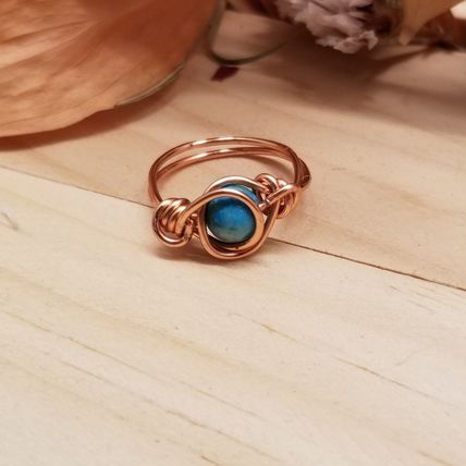 Handmade Wire Wrapped Jasper Ring