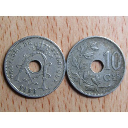 Belgium 1926 10 Centime Belgique (French Text) Coin