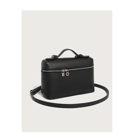 Ladies' Double Zipper Handbag Makeup Bag Black