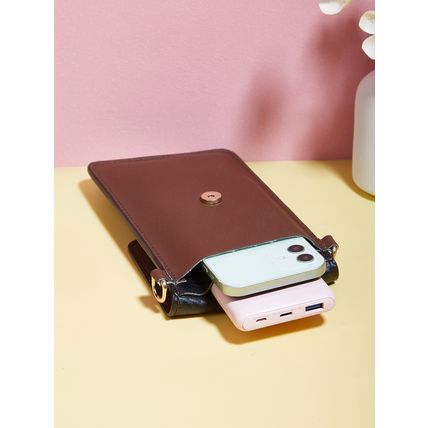 Ladies' Mobile Phone Bag Wallet Crossbody Bag Brown