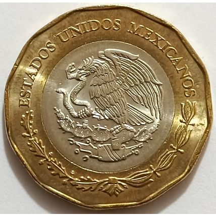 Mexico Tenochtitlan 500 years of History 1521 Bimetallic $20 pesos 2021